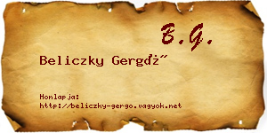 Beliczky Gergő névjegykártya